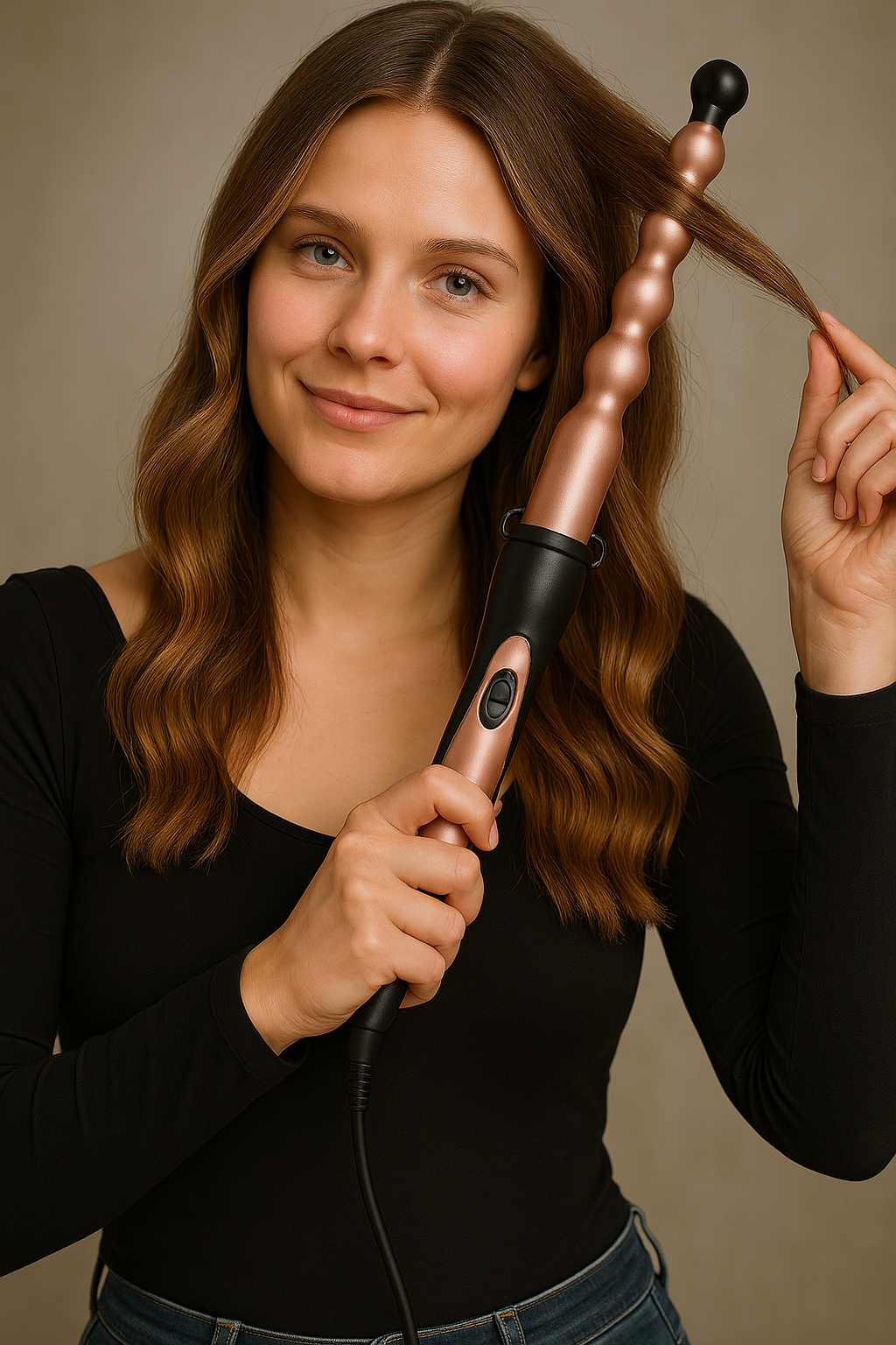 Smooth Curles 5 in 1 Curling Iron Wand Set with 5 Interchangeable Barrels