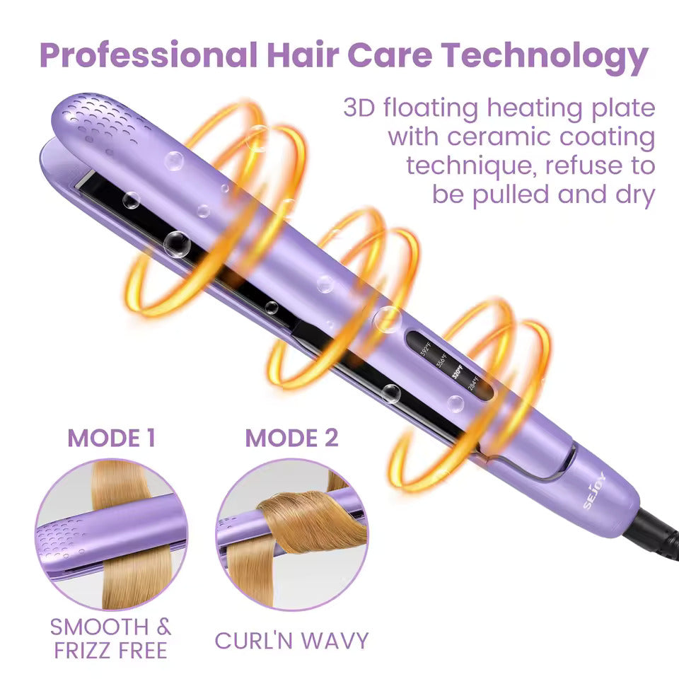 Smooth Curles 2 In 1 Professional Hair Straightener Curlering Flat Iron Fast Heating Ceramic Curler Hair Style