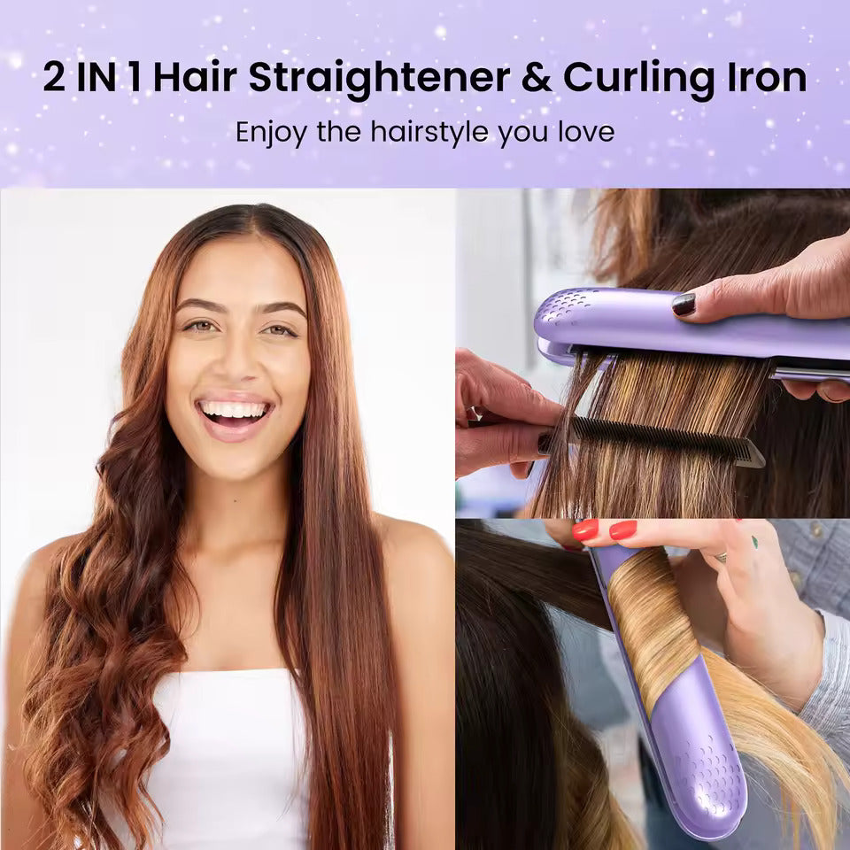 Smooth Curles 2 In 1 Professional Hair Straightener Curlering Flat Iron Fast Heating Ceramic Curler Hair Style